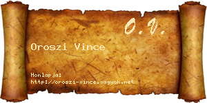 Oroszi Vince névjegykártya